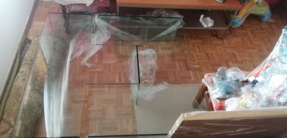 mesa de centro em vidro
