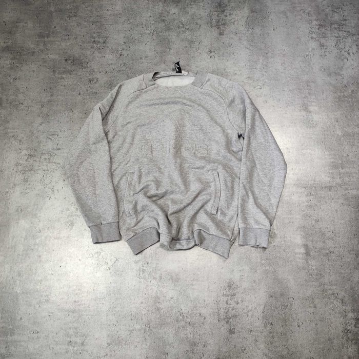 MĘSKA Bluza Sportowa bawełna Szara Duże Logo Adidas Klasyczna Basic