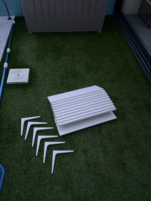 IKEA - BURHULT : 11 Prateleiras, branco, 59x20 + 22 Pleias / Suportes