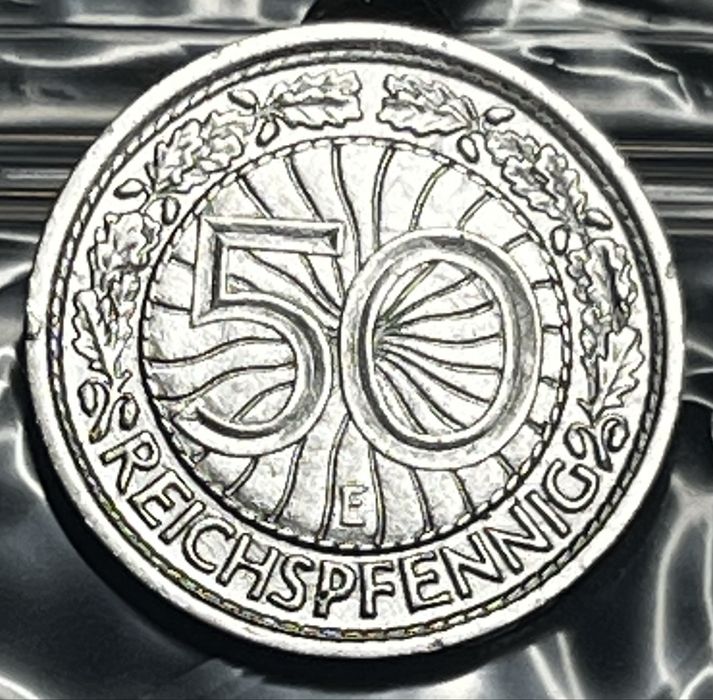 Monety 20, 25, 50 Pfennig, 1 Marka przed 1945, nikiel, brązal