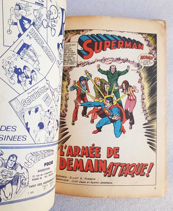 Livro de BD ~ "SUPERMAN POCHE" ~ Bimestral ~ 66 Pag. ~ Francês ~ 1977