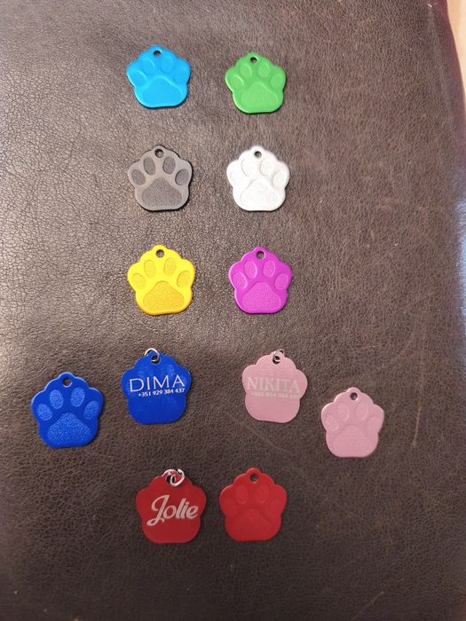 Chapas personalizadas para animais de estimação! várias cores