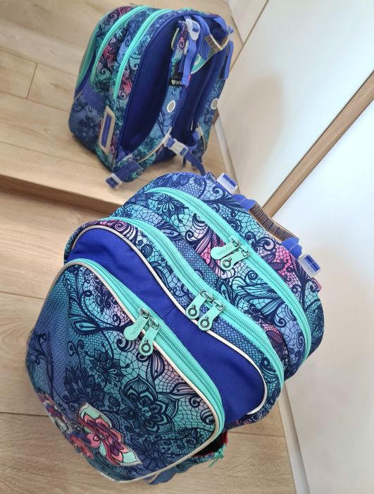 Plecak szkolny TOPGAL kl 1-3 Tornister niebieski habrowy turkus cool