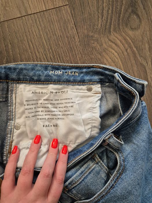 American Eagle mom jeans 38 M niebieskie proste jeansy