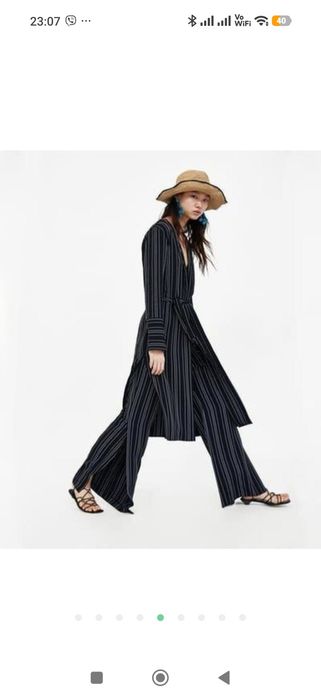 Стильний подовжений кардиган/накидка Zara Basic у смужку