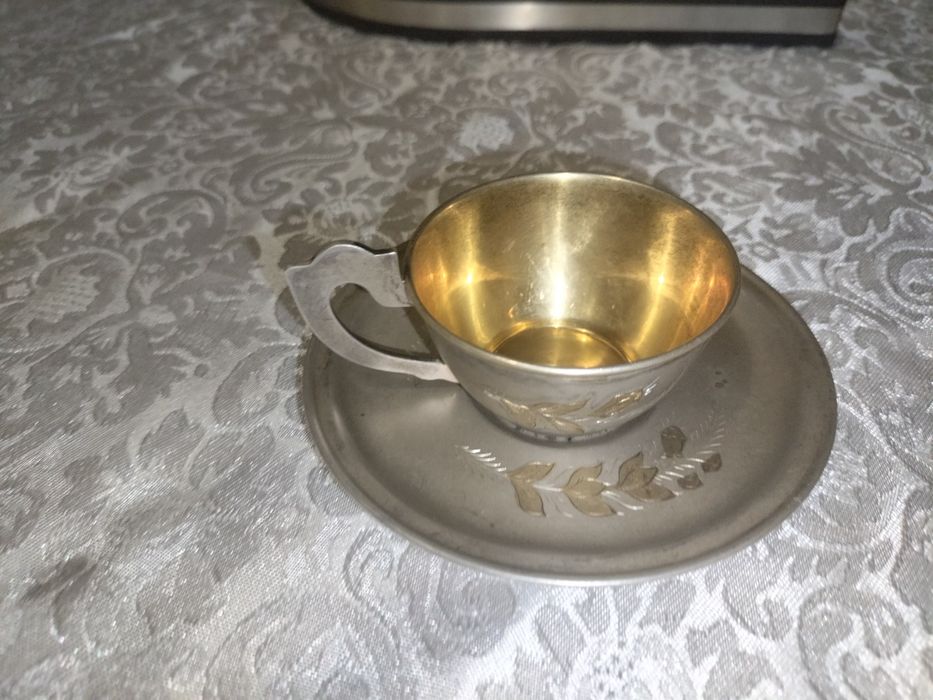 Filiżanka ze spodkiem srebro 875 Waga 96 gram