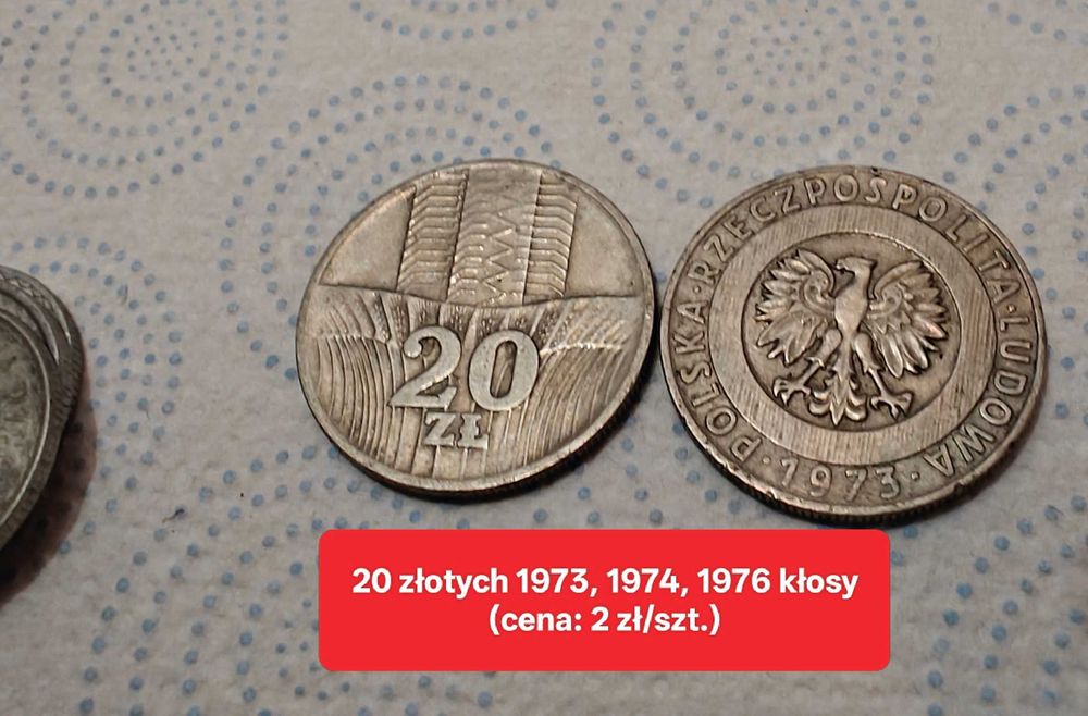 Monety polskie obiegowe PRL 10, 20 zł Mickiewicz, Prus, Nowotko itp.