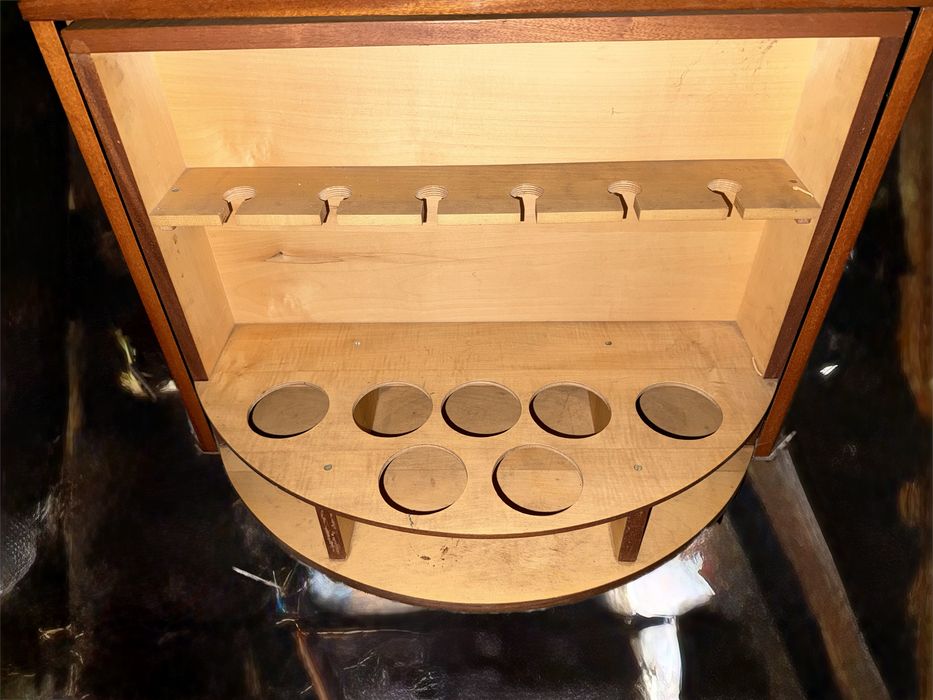 Barek obrotowy szafka narożna patyczak PRL witryna komoda