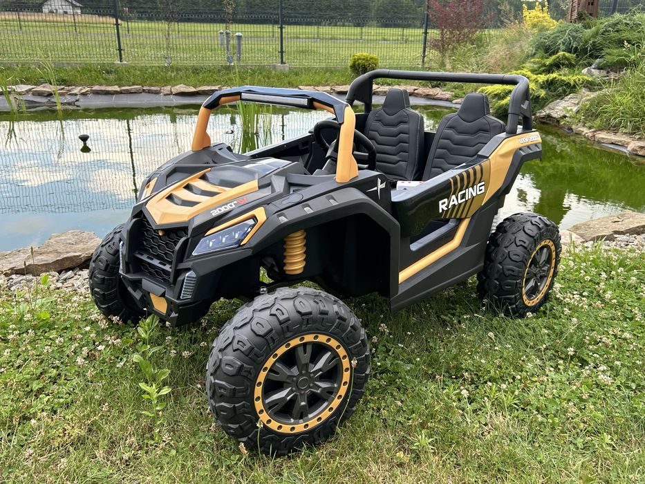 Ogromny Buggy Auto na akumulator dla 2 dzieci 4X200W 24V 14Ah Złoty