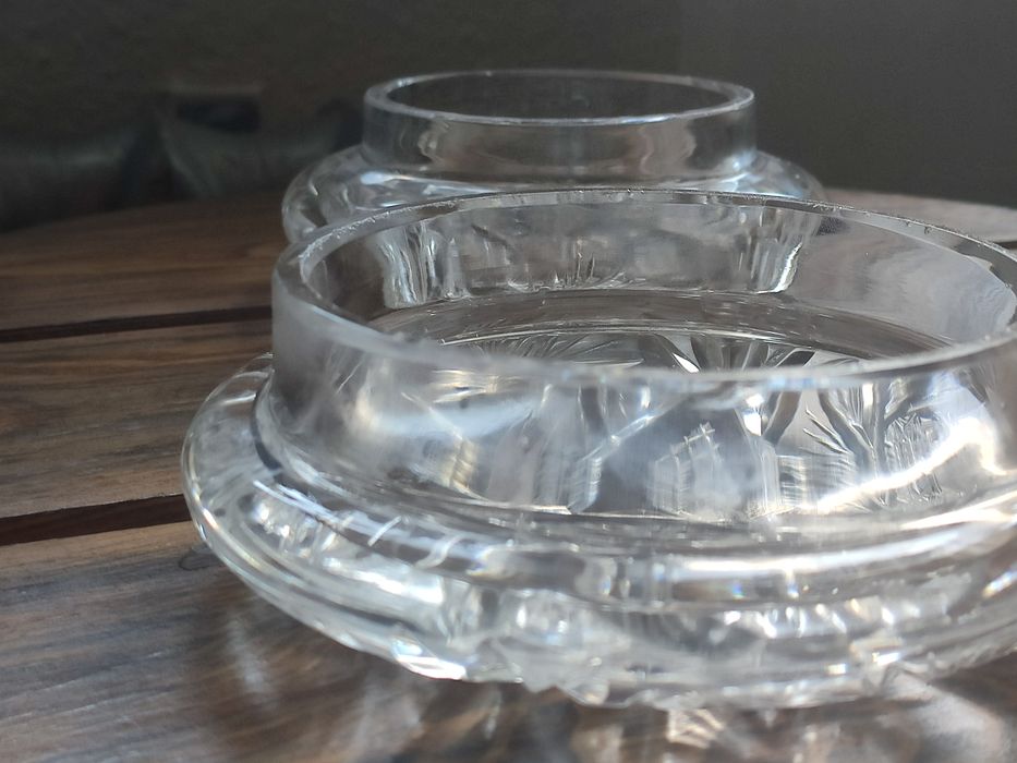 Kryształowa szkatułka ,PRL .