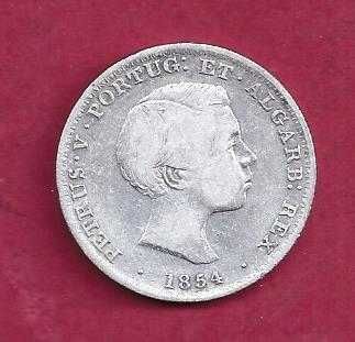 MONARQUIA   D. PEDRO V   500  REIS  1854      PRATA