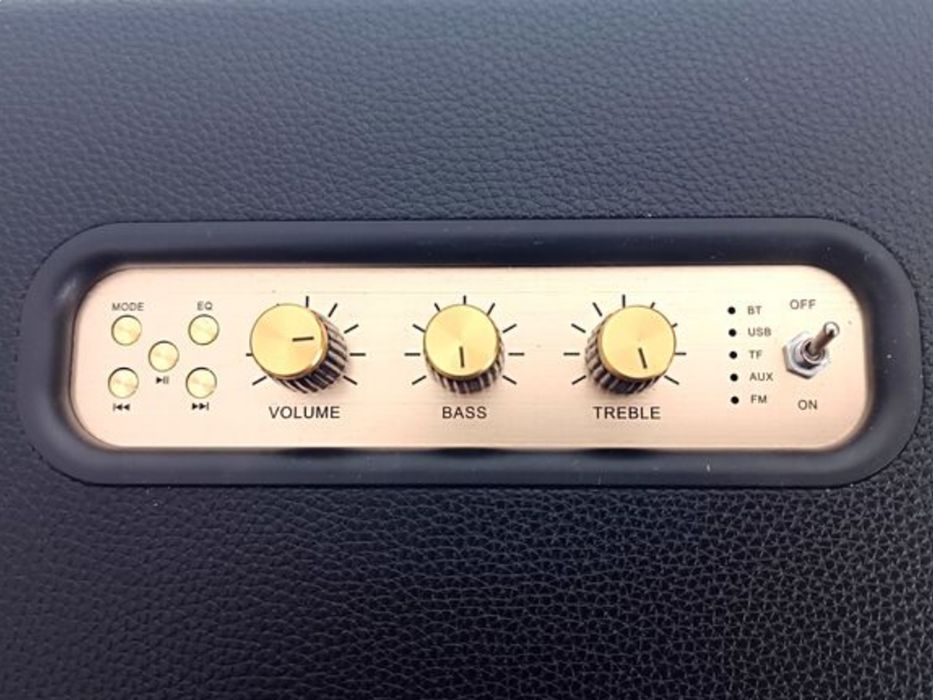 Przenośny głośnik RETRO 30W +10W - Radio FM, BT