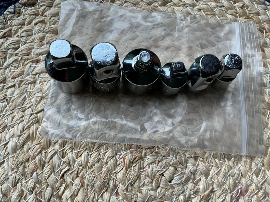 Набір 6шт адаптерів перехідників 1/2 3/8 1/4 подовжувач crome-vanadium