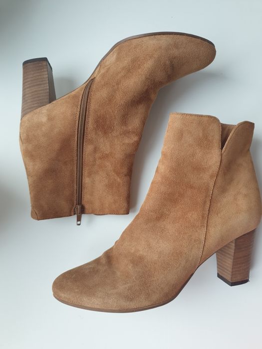 Efektowne skórzane botki damskie * Włoska marka LINEA ZETA Super Stan