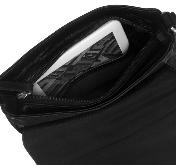 skórzana listonoszka damska z klapką - peterson