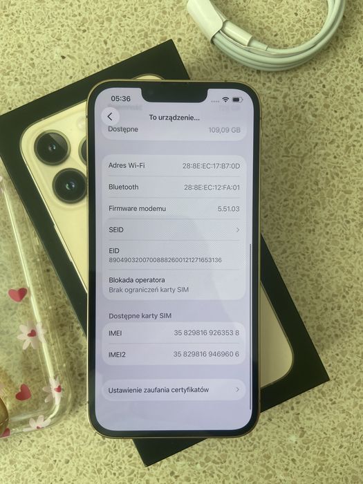 iPhone 13 Pro 128 GB Gold z kompletnym zestawem