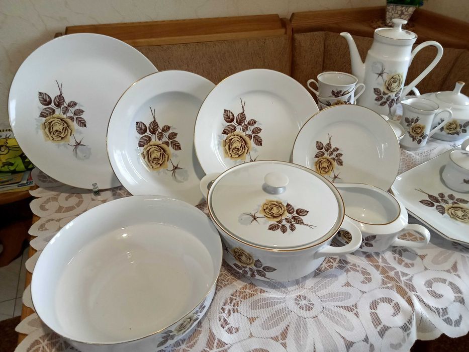 Антикварный, столовый, чайный, кофейный сервиз, KAHLA,  ГДР, 50-е г