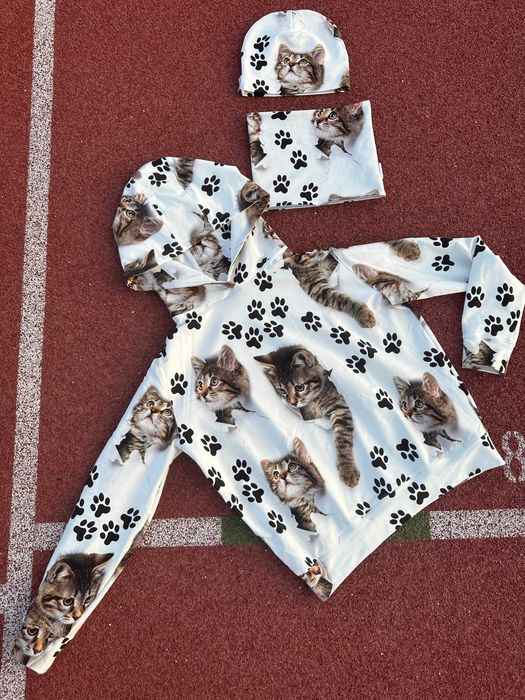 Magic Pet Fashion komplet dla kociarzy rozm L (bluz, czapka, komin)