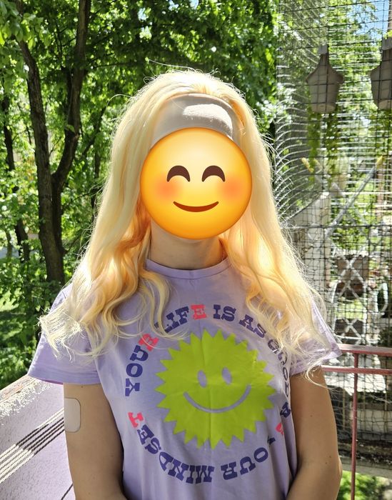 Nowa peruka z gumką naturalne słowiańskie włosy blond