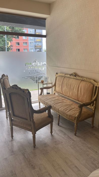 Komplet wypoczynkowy fotele, sofa vintage