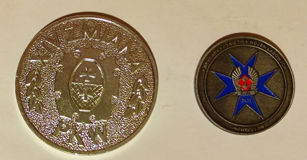 Medale coiny ONZ i Brygada Lotnictwa Inowrocław
