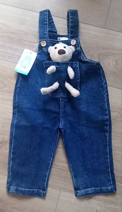 Ogrodniczki jeansowe +zabawka