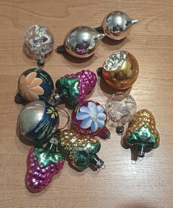 Stare bombki szklane Vintage PRL 12 sztuk