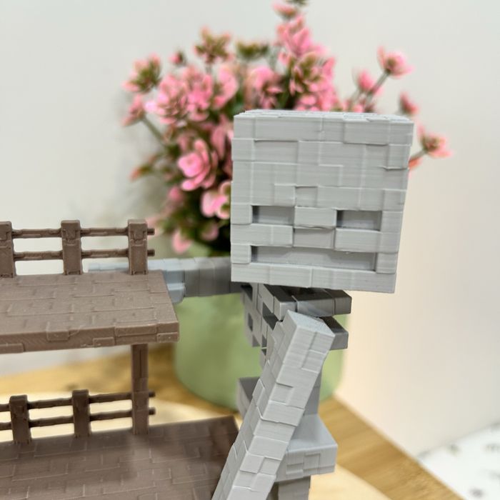 Поличка органайзер для фігурок із KinderJoy minecraft sceleron скелетон майнкрафт.