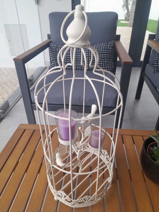 Castiçal Velas Decorativo formato gaiola