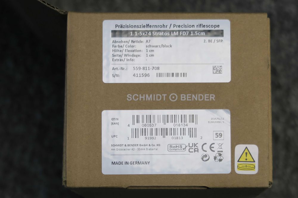 Luneta celownicza biegowa Schmidt & Bender 1.1-5x24 Stratos, LM FD7