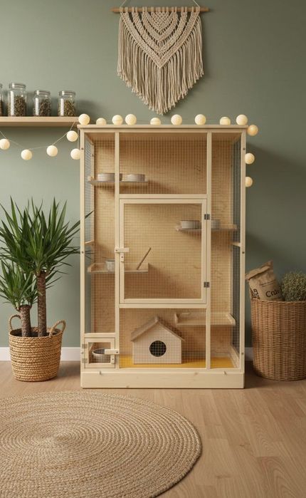 Woliera drewniana dla szynszyli, szczurów, koszatniczek, papug