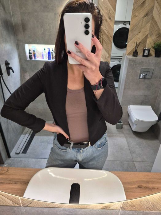 Czarny żakiet marynarka bolerko New Look S