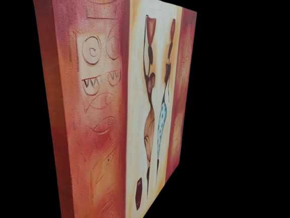 Pintura Tribal em Tela c/ Assinatura (80x80x4cm)