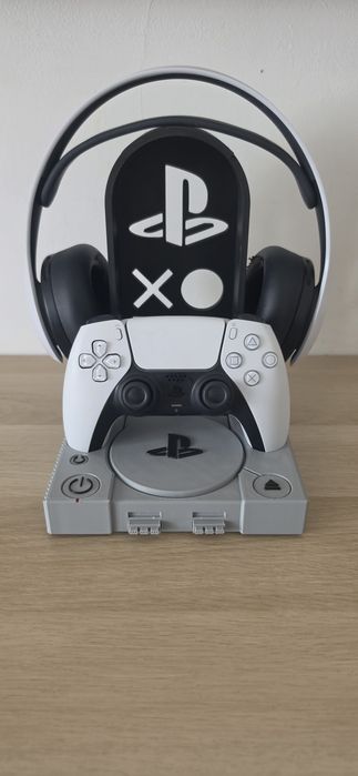 Suporte headset e controle tema ps1