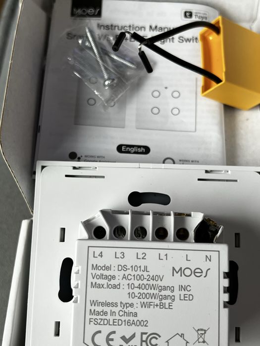 Moes-Tuya:1x przelacznik zaslon wifi +1xwłacznik wifi/BLE-Nowe#11