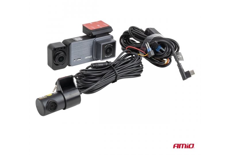 CÂMARAS DE TABLIER (DASHCAMS) PARA CARRO COM CÂMARA TRASEIRA 4K + 1K + 2K WLAN WIFI UHD 512 GB AMiO-04802