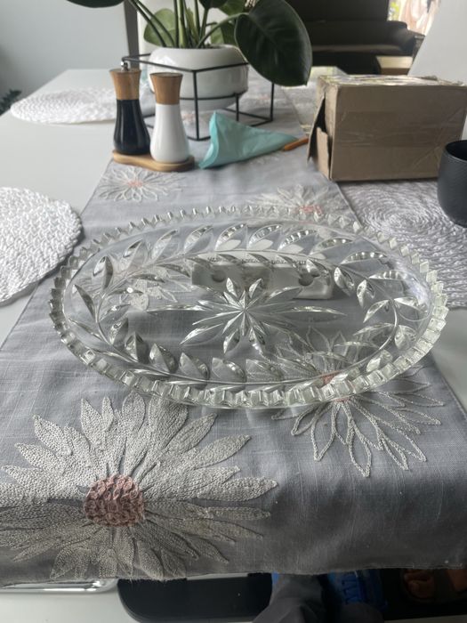 Patera na ciasto i owoce krysztal