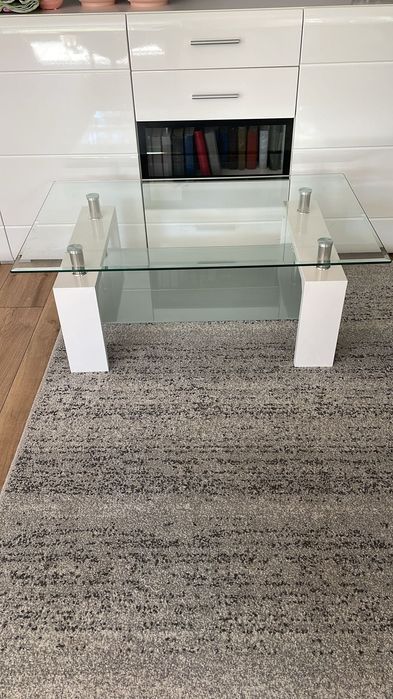 Ława szklana biała