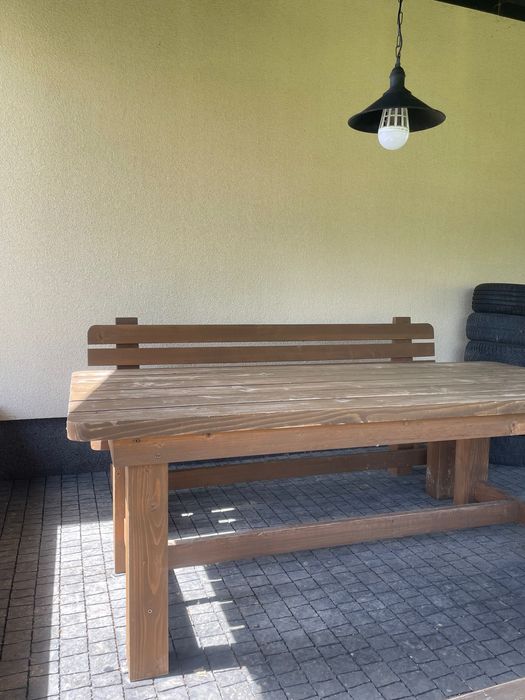 Ławka stół komplet ogrodowy drewniany