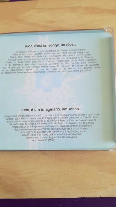 CD duplo Mísia RUAS com as letras das música