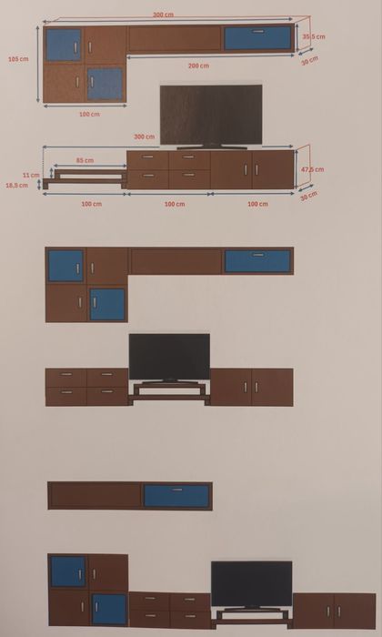 Móvel sala em wengue