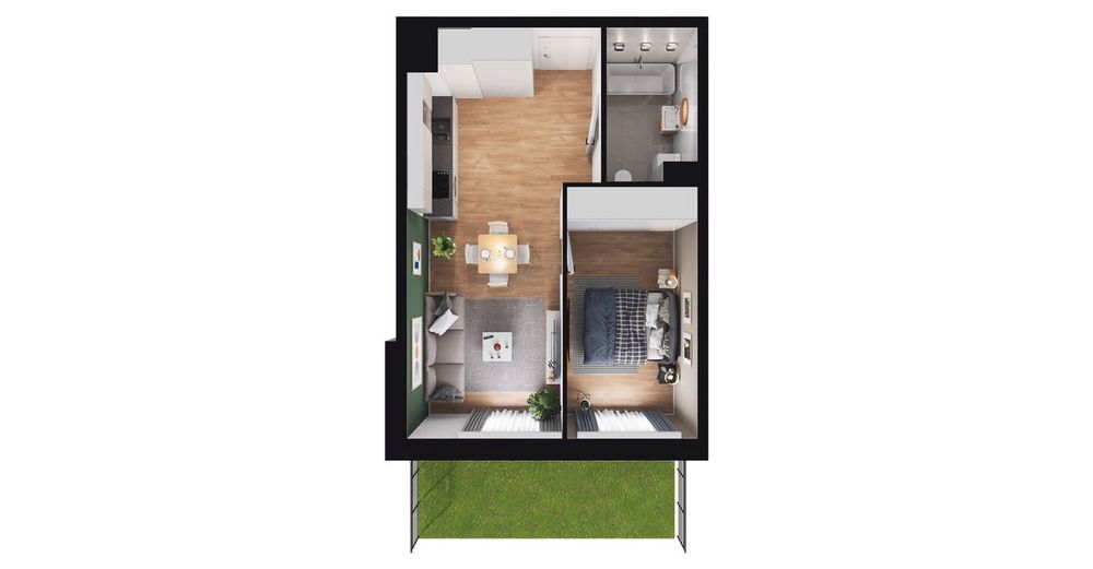 2-pokojowe mieszkanie 37 m² + ogródek Bez Prowizji - Widok 2
