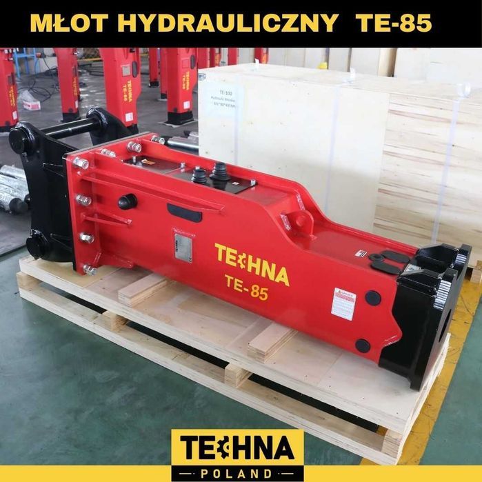 Młot hydrauliczny wyburzeniowy do koparki TECHNA TE-85 730kg JCB CAT Caterpillar Komatsu Volvo Hitachi Doosan Hyundai Mecalac osprzęt