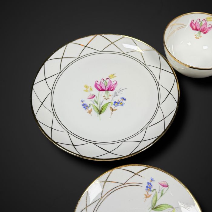 zestaw śniadaniowy trio filiżanka Kaestner Saxonia b6/011753