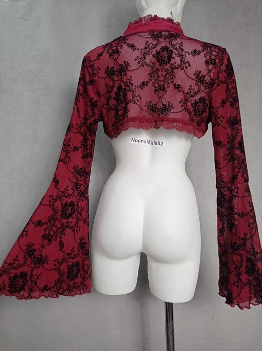zapinane bolerko szerokie rękawy goth alternative lolita coquette
