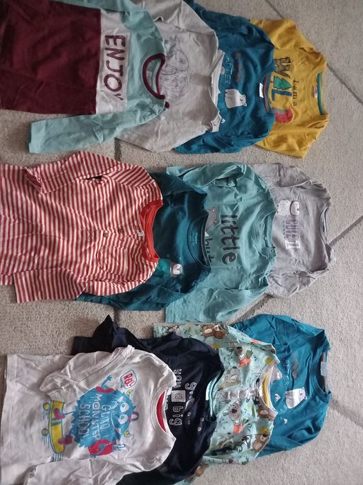 Zestaw t-shirt długi rękaw komplet 86/92