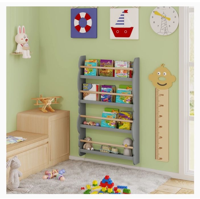 Nowa PIĘKNA półka ścienna na książki organizer stojak 4 poziomy