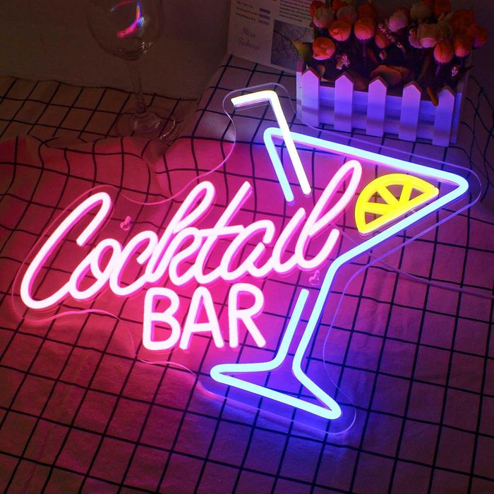 Placar Luminoso Decorativo com Iluminação LED Néon em Base de Acrílico - Carregado por USB - Diferentes Frases e Temas