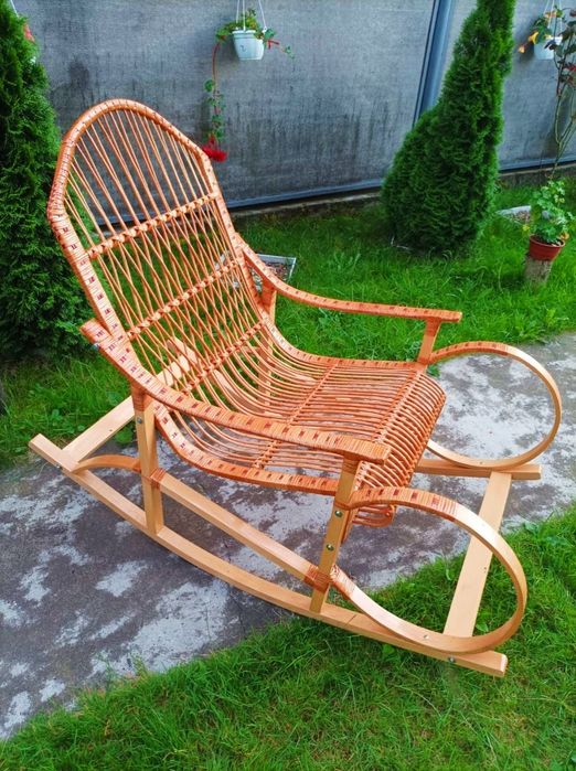 Крісло качалка з лози, кресло качалка