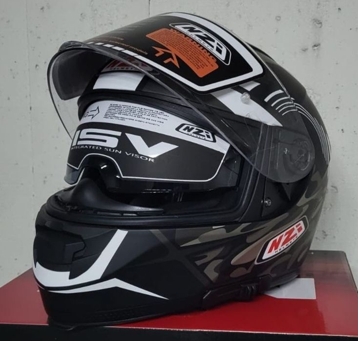 Capacete Integral NZI EURUS 2 Desert Black / White Matte ( L )( NOVO )